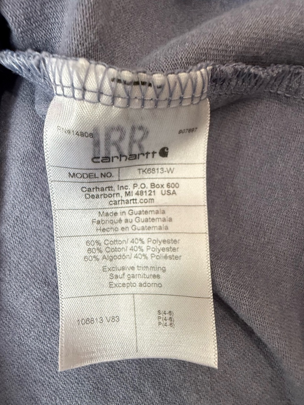 Women’s Carhartt Light Blue Short-Sleeve Henley Pocket Tee size small - Picture 8 of 9